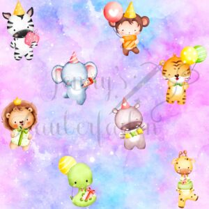 Tierische Geburtstagsfreunde – rosa-lila