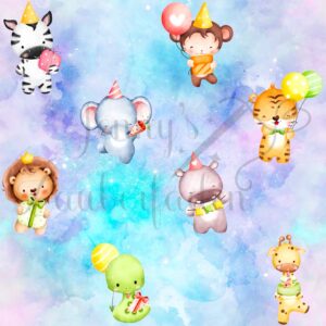 Tierische Geburtstagsfreunde – hellblau-türkis