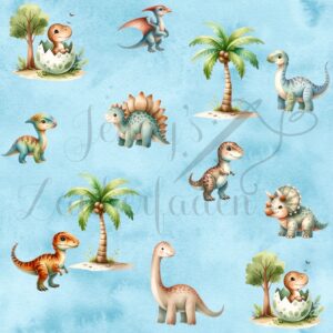 Dino-Freunde auf Safari  - blau