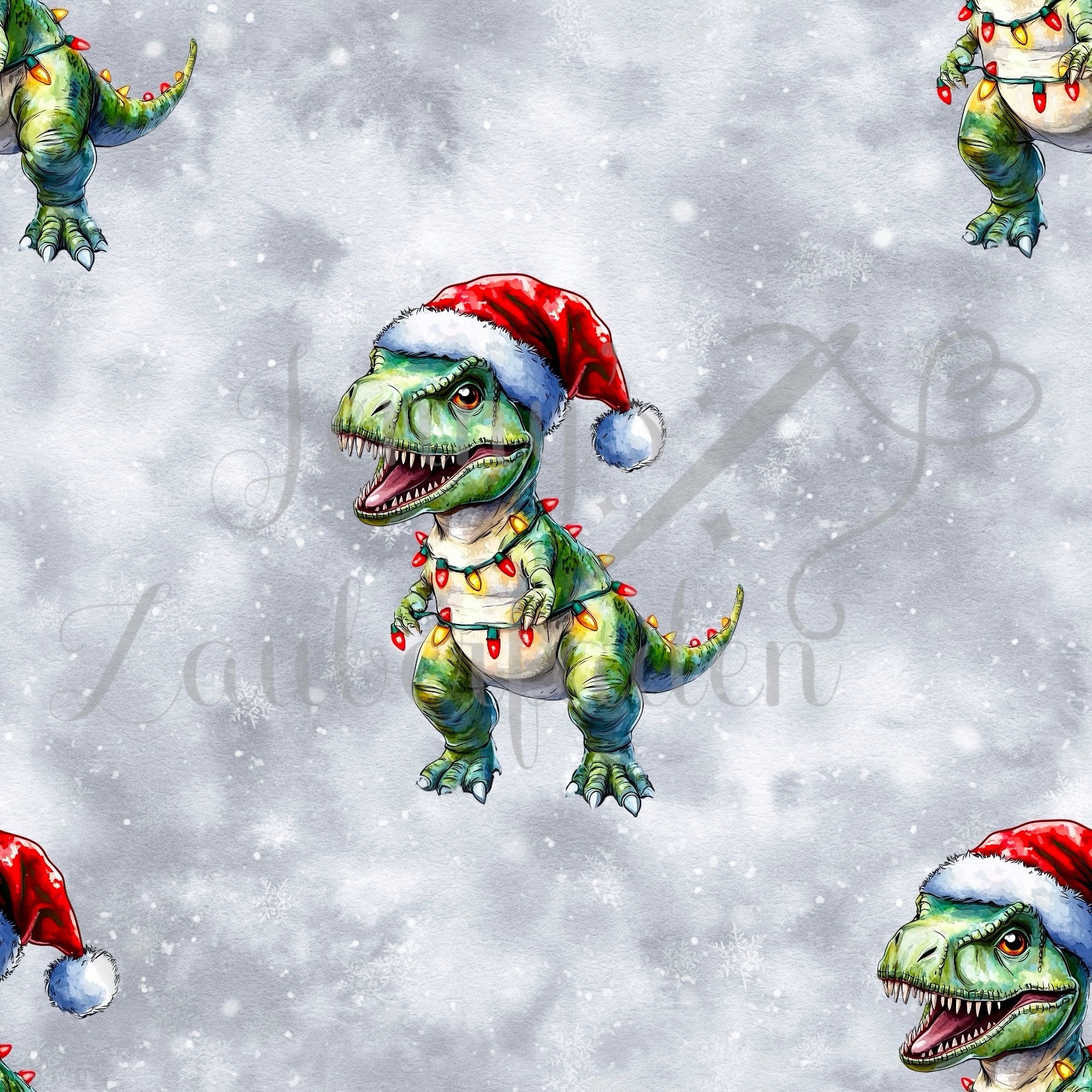 T-Rexmas – Wilder Dino mit Weihnachtsmütze
