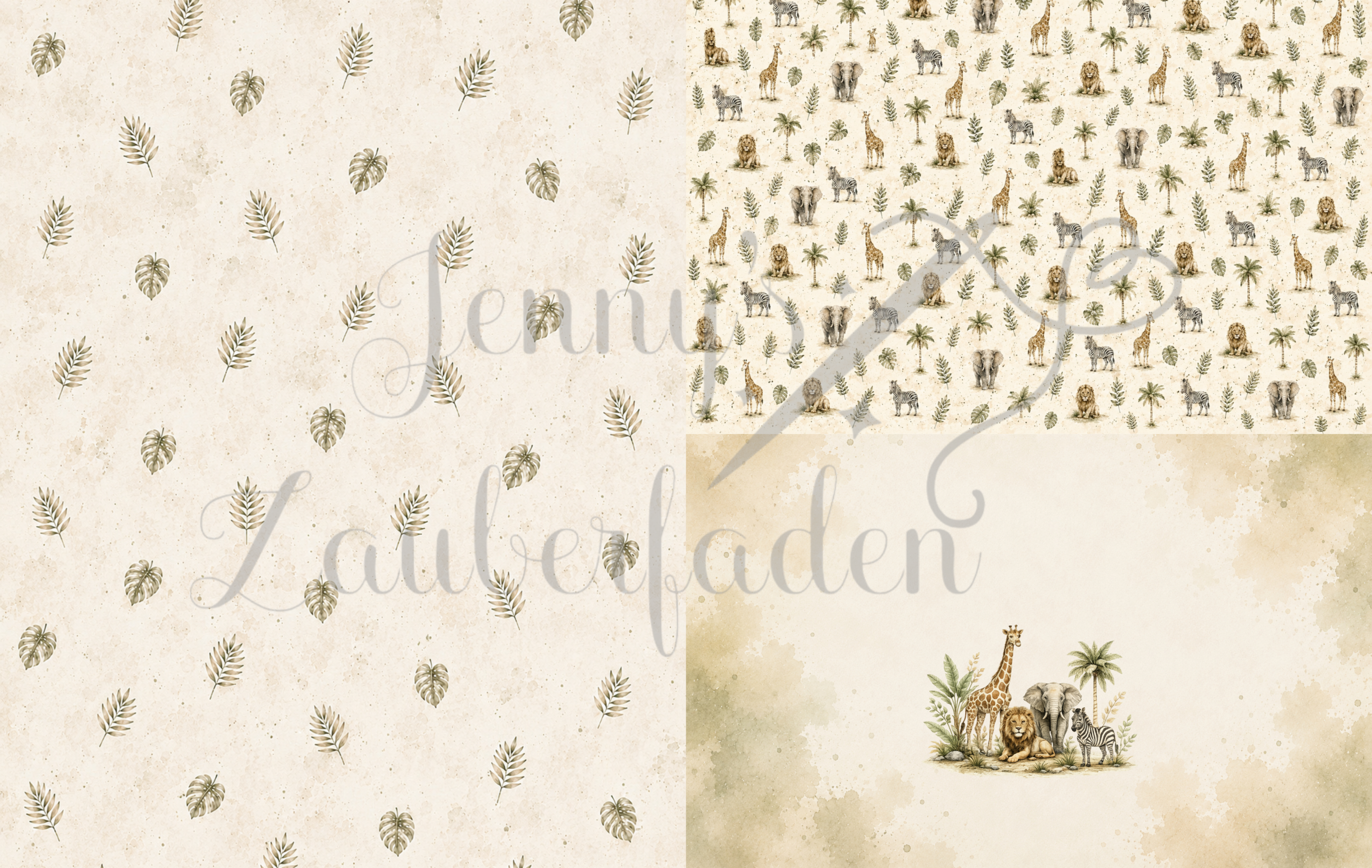 Safari-Abenteuer – Schultüten-Panel – Canvas Baumwolle