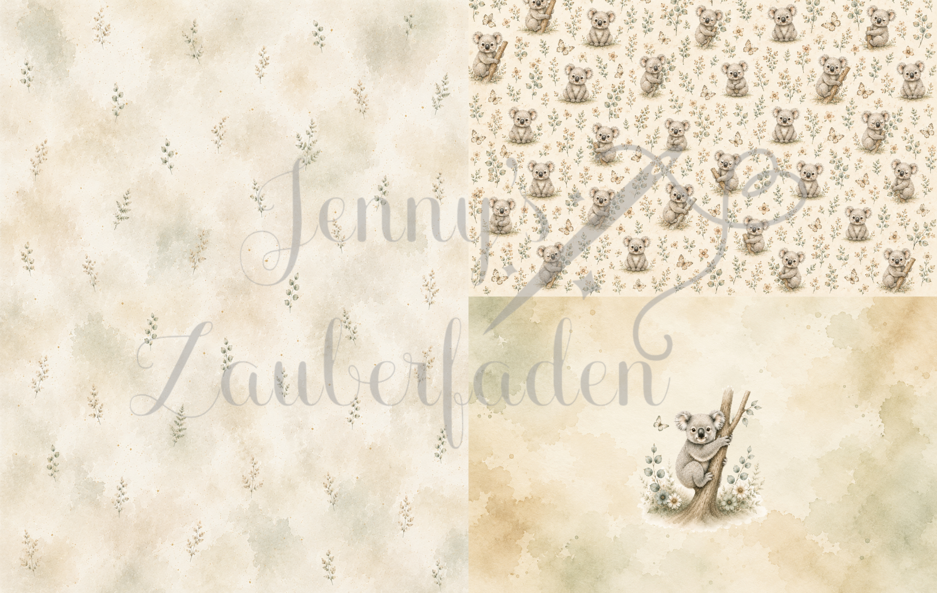 Koalazauber – Schultüten-Panel – Canvas Baumwolle