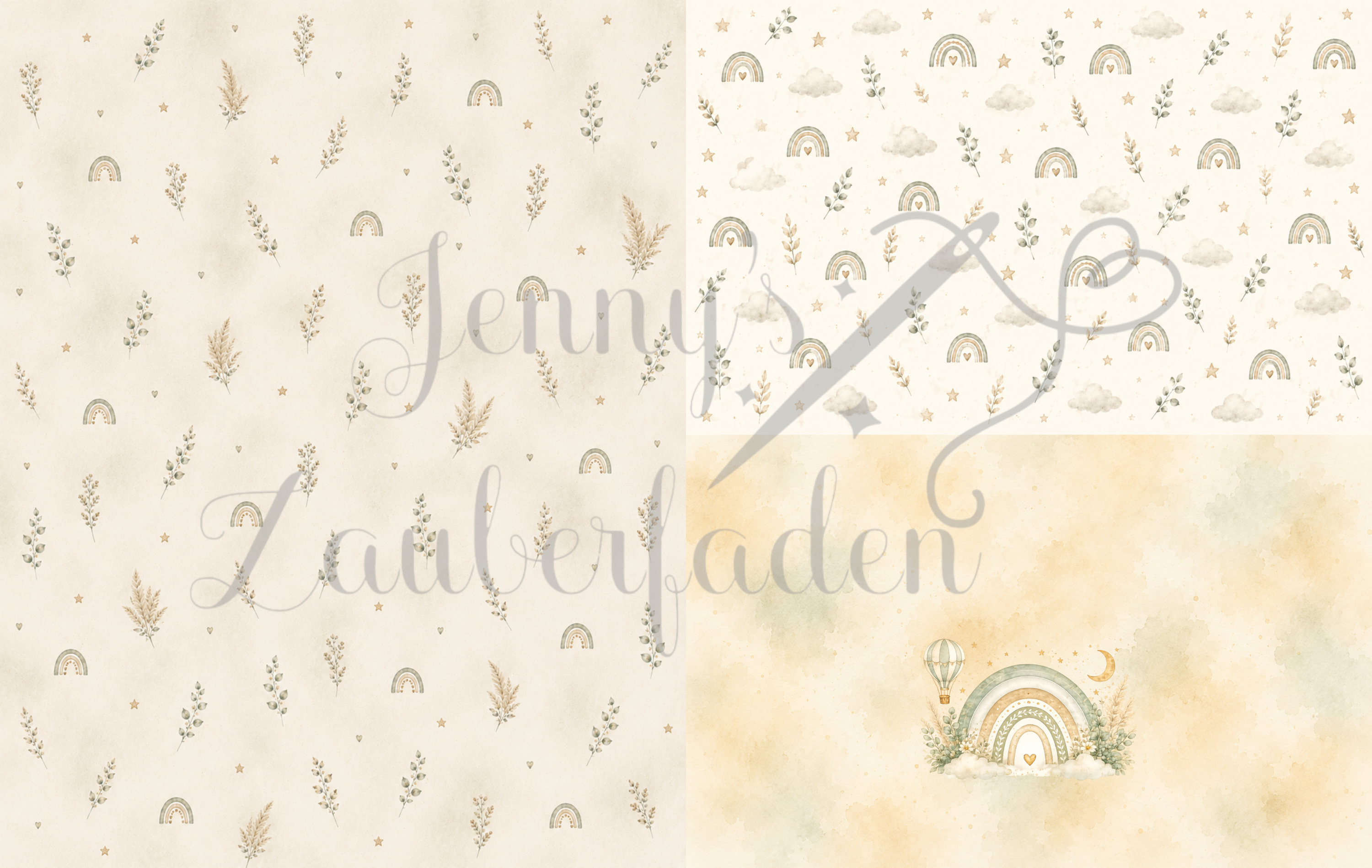 Boho Regenbogen – Schultüten-Panel – Canvas Baumwolle